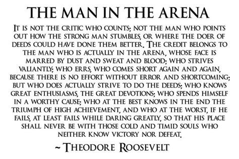 The Man In The Arena Poster Teddy Roosevelt Poster | Etsy