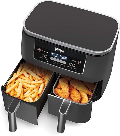 Ninja DZ201 Foodi Friteuse 6 en 1 à 2 paniers avec technologie DualZone, capacité de 8 litres et ...