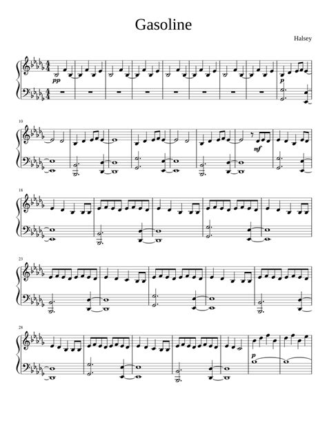 Gasoline - Halsey Sheet music for Piano (Solo) Easy | Musescore.com