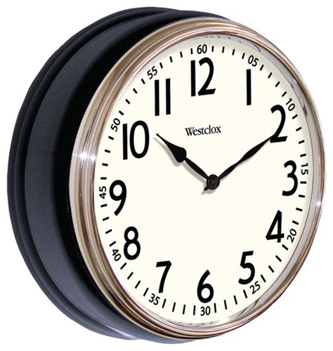 Westclox 12" Round Vintage Kitchen Classic Clock, Black - Traditional - Wall Clocks - by Diddly ...