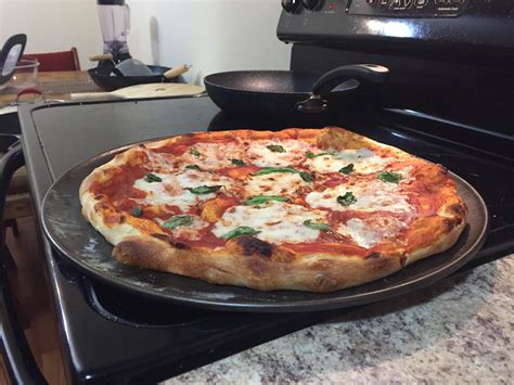 Margherita with fresh basil from my plant : r/Pizza