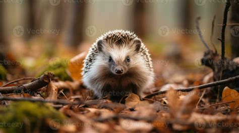 Cute hedgehog in forest 27110267 Stock Photo at Vecteezy