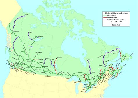 The National Highway System of Canada (pic). : canada