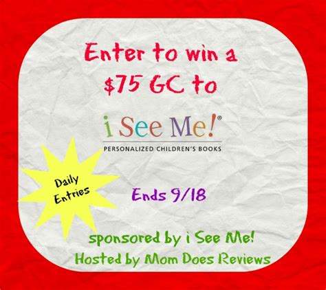 Win a $75 Gift Certificate to i See Me! Personalized Children's Books # ...