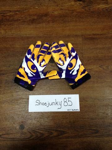 Authentic Nike LSU Team Elite Pro Combat Football Gloves Game Worn ...