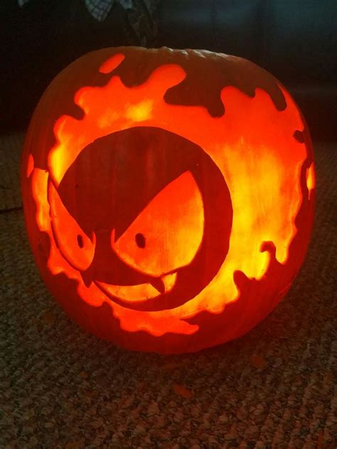 Pokémon Ghastly, pumpkin | Halloween pumpkin carving stencils, Halloween pumpkin stencils ...