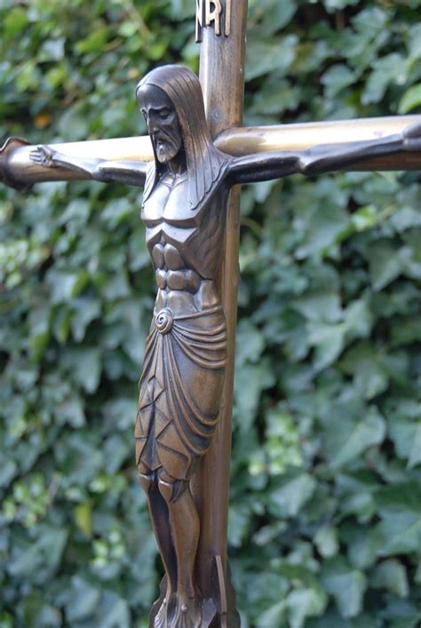 Stunning Art Deco Crucifix with a Stylized Bronze Christ Sculpture ...