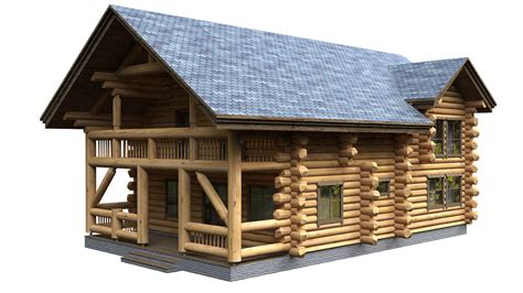 3d wooden house model