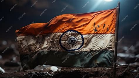 Premium AI Image | Indian flag on moon