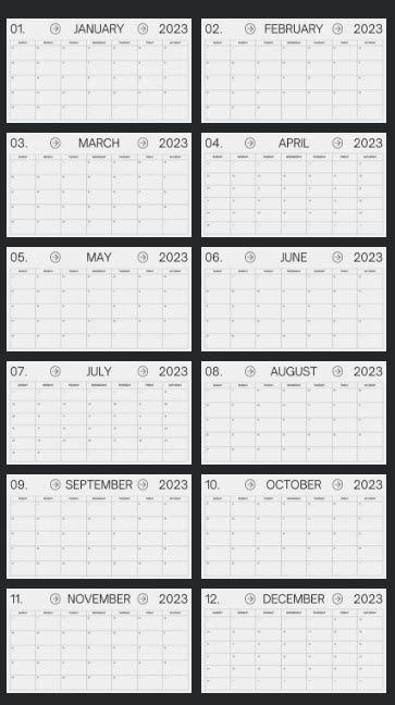 Free Printable 2023 Calendar (Full Year)