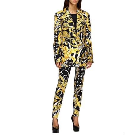 Versace Outlet: Blazer women - Gold | Suit Versace A83183 A230808 GIGLIO.COM