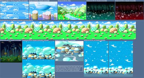 The Spriters Resource - Full Sheet View - Kirby Super Star Ultra - Dyna Blade - Backgrounds