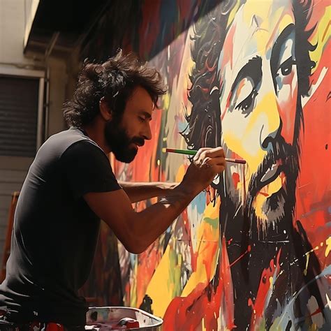 Premium AI Image | Photoshoot of Street Art as Resistance Palestinian Artists Creating Large ...