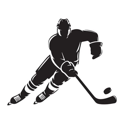 Hockey silhouette black flat illustration. 44807020 Vector Art at Vecteezy