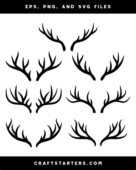 Elk Antlers Silhouette Clip Art