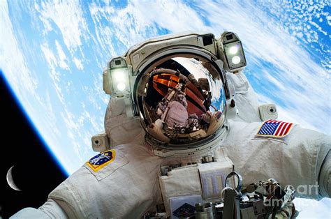 Astronaut Selfie During Spacewalk by NASA #1 Photograph by Celestial ...