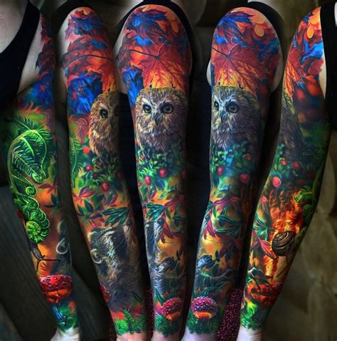 Forest Sleeve | Colorful sleeve tattoos, Sleeve tattoos, Tattoo sleeve designs