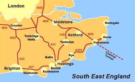 Map of South East England