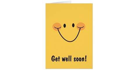 Get well soon card with big happy smiley | Zazzle.ca