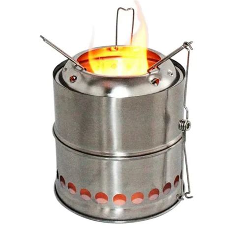 Wnnideo Portable Stainless Steel Wood Burning Camping Stove Environmental Mini Stove for Outdoor ...