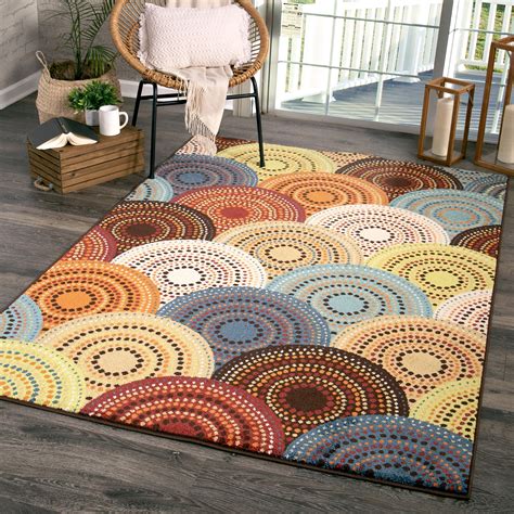 Better Homes and Gardens Bright Dotted Circles Area Rug, 5' x 7 ...