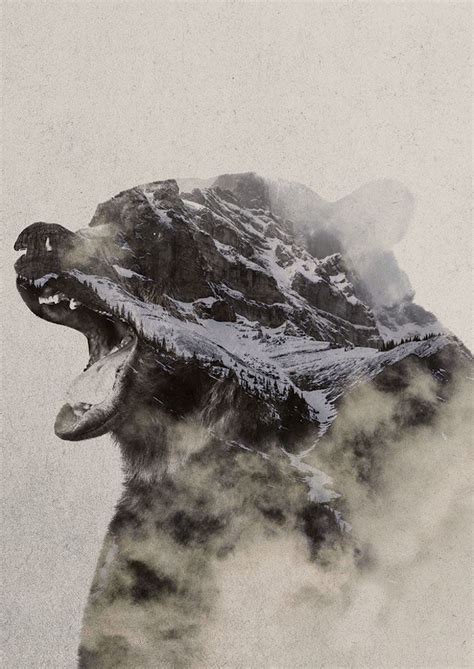 Artists We Love: Andreas Lie | Visi | Epic art, Bear art, Double exposure