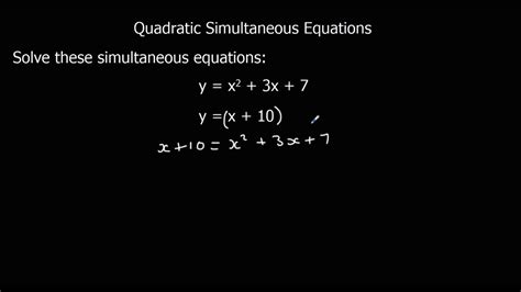 solving simultaneous linear and quadratic equations