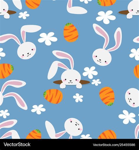 Easter bunny seamless pattern Royalty Free Vector Image