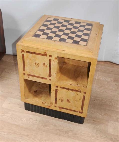 Art Deco Games Table Side Coffee Table Chess Board Furniture