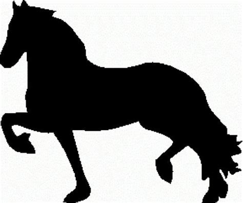 Friesian Horse Trotting Equine Decal Black Silhouette Profile Sticker ...