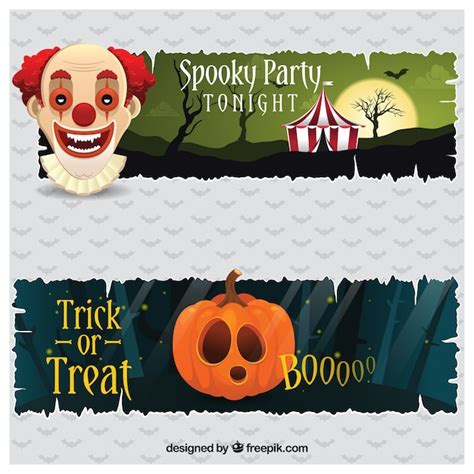 Premium Vector | Scary halloween banners