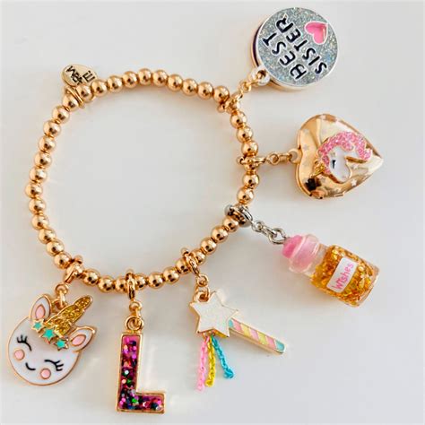 CHARM IT! Gold Pink Glitter Letter M Charm - charmit.com