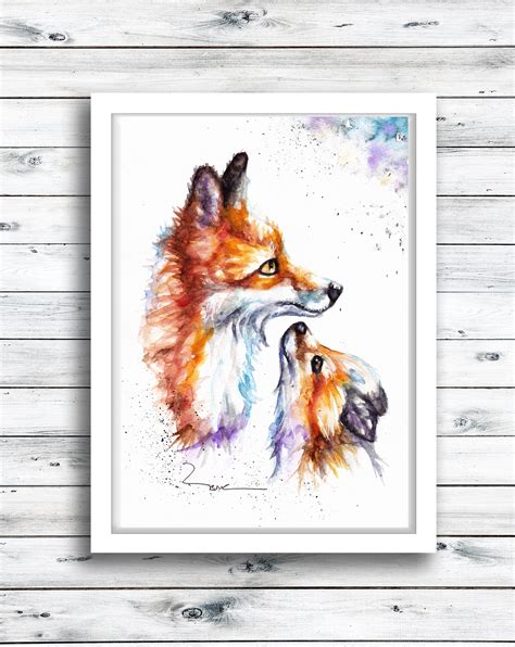 Fox watercolour Art Fox watercolour Print Fox watercolor | Etsy