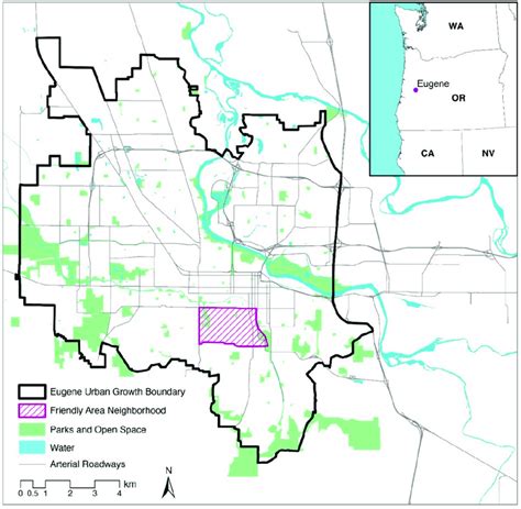 Location of the Friendly Area Neighborhood in Eugene, Oregon ...