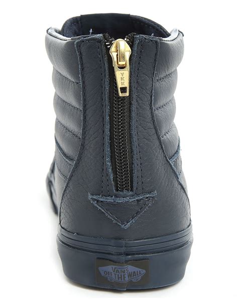 Vans Sk8 High-top Navy Leather California Zipper Sneakers in Blue for ...