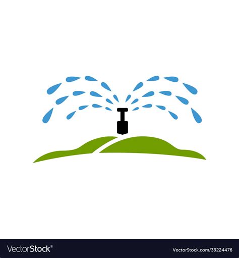 Landscape irrigations system with droplet Vector Image