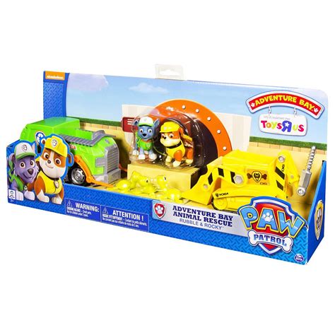 Paw Patrol Adventure Bay Rescue Animal Rescue Set - Rocky & Rubble | Spin master toys, Kids ...