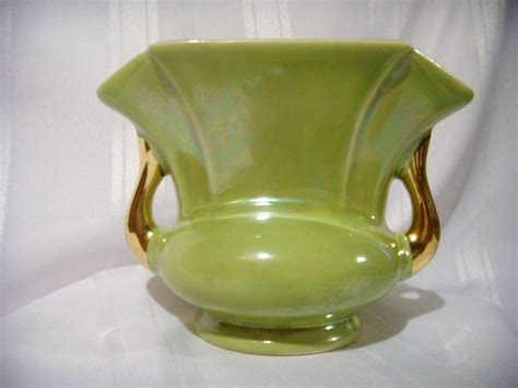 Vintage Pearl China Co Apple Green Vase hand by TheGrassHarpist