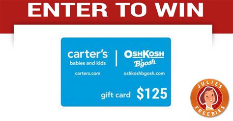 Enter to Win a Carter's Gift Card - Julie's Freebies