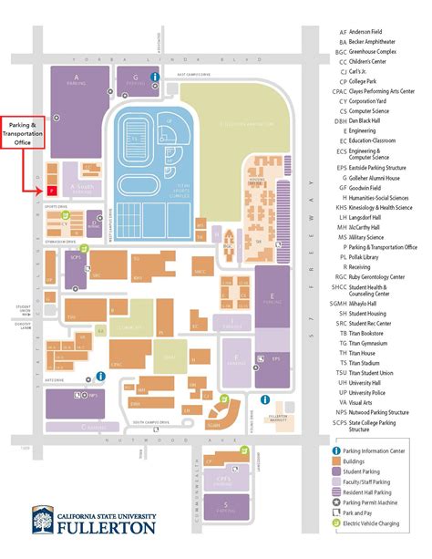 Cal State Fullerton Campus Map - Zip Code Map