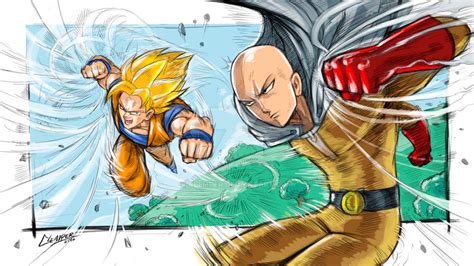 Goku Vs Saitama By Clemper by clemper on DeviantArt