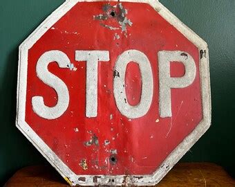 Vintage Stop Sign - Etsy