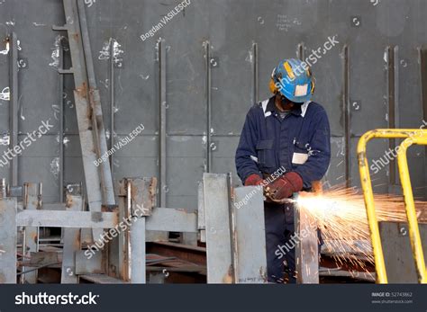 Factory Worker Cutting Metal Using Acetylene Torch Stock Photo 52743862 : Shutterstock