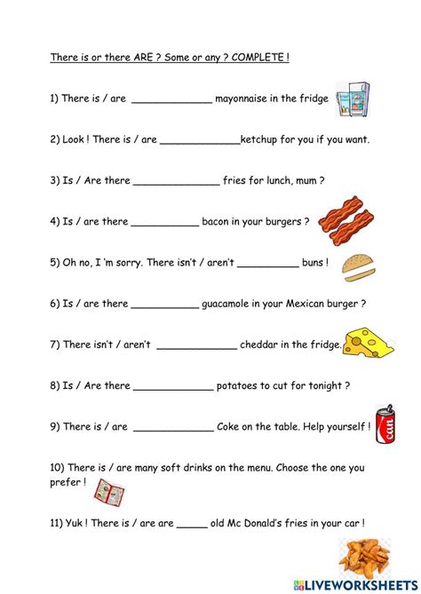 There is there are ? some - any ? worksheet | English as a second ...