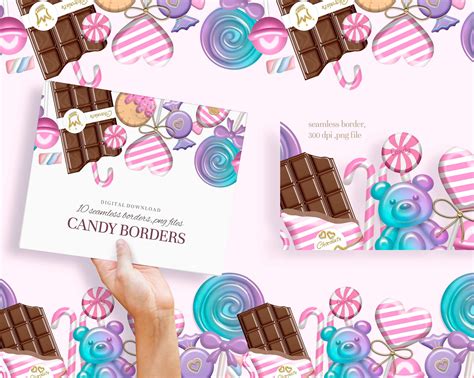 Candy clipart sweets borders INSTANT DOWNLOAD | Etsy