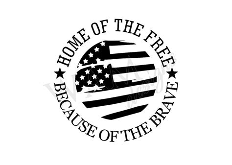 Home of the Free Because of the Brave SVG & PNG | Etsy