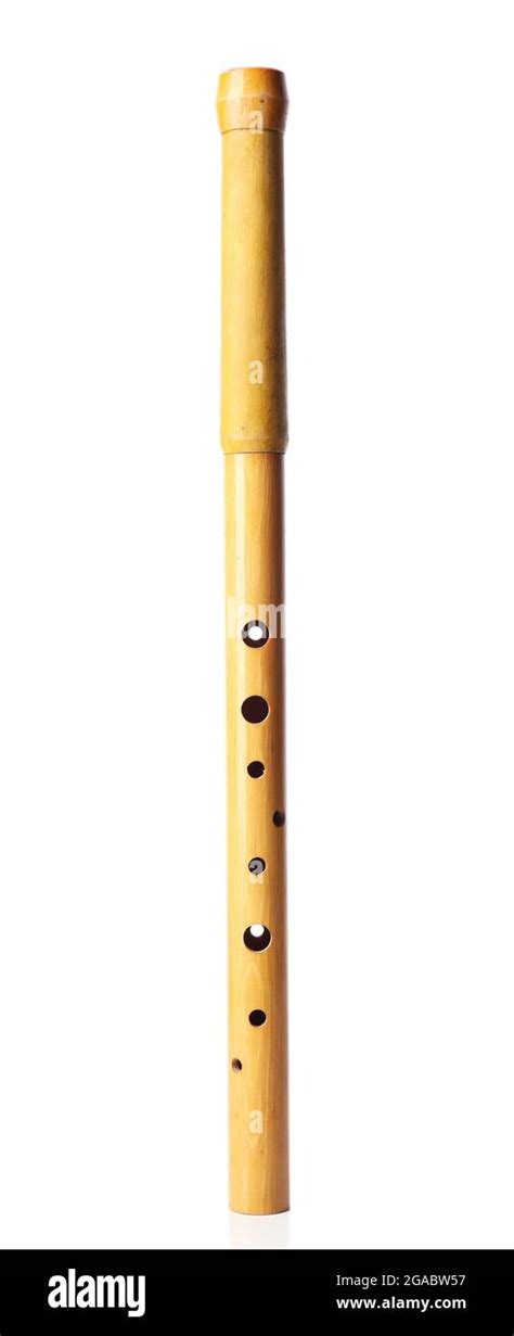 National musical woodwind instrument sopilka isolated on white Stock Photo - Alamy