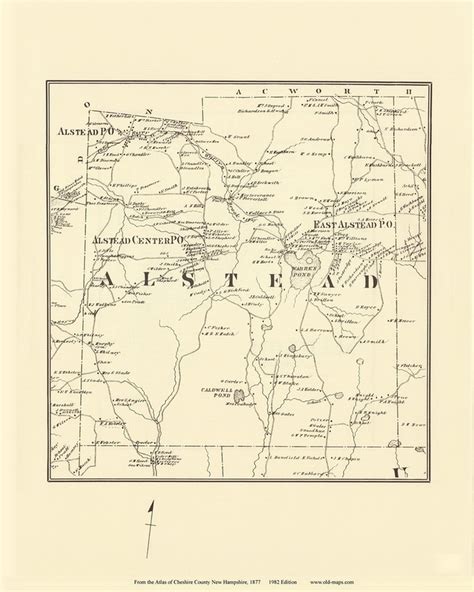 Alstead, New Hampshire 1877 Old Town Map Reprint - Cheshire Co. - OLD MAPS