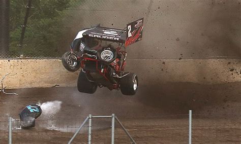 Worst dirt Sprint Car Crashes | Kyle Sauder takes a wild ride during Sprint Invader action at ...