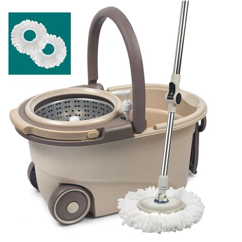 Stainless Steel 360 Easy Spin Mop & Bucket Floor Cleaning System + 2 ...